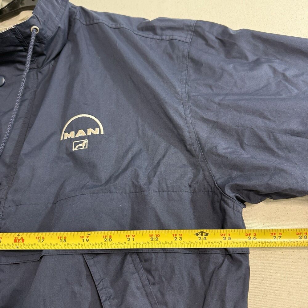 Vintage MAN Truck & Bus Augusta Windbreaker Jacket Men’s L Navy Trucker - Picture 5 of 8